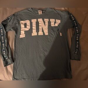 PINK Victoria's Secret Blue Long Sleeve Tee